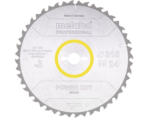 Disc fierăstrău circular Metabo Professional Ø315x3x30 mm 24 dinți