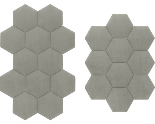 Două panouri acustice hexagonale gri