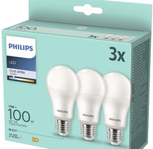 Becuri LED Philips E27 13W 1521 lumeni, glob mat A60, lumină neutră, 3 bucăți-thumb-2