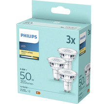 Becuri LED spot Philips GU10 4,6W 355 lumeni 230V, lumină caldă, 3 bucăți-thumb-2