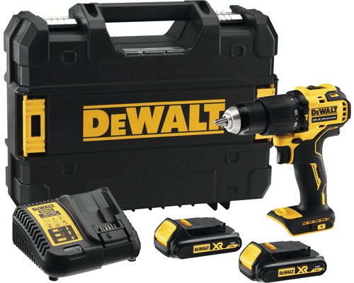 Mașină de găurit și înșurubat Dewalt DCD709S2T-QW 18V incl. cutie + 2x1,5Ah acumulatori + încărcător Set de șurubelniță cu acumulator DeWalt cu cutie de transport, încărcător și doi acumulatori