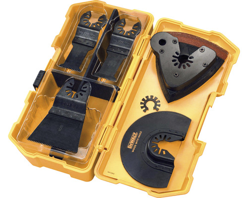 Set accesorii multifuncționale DeWalt în cutie de depozitare galbenă