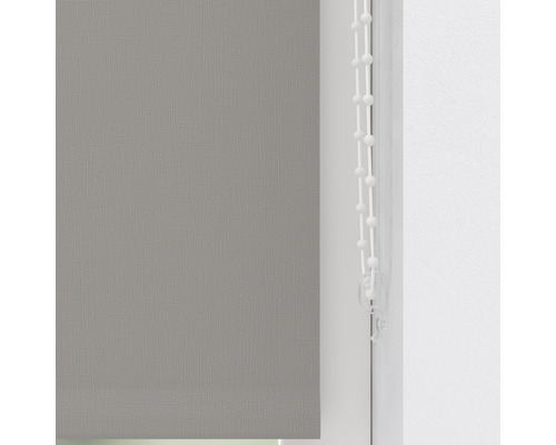 Rulou gri din material textil cu lanț de operare