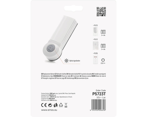 Buton sonerie EMOS P5723T cu semnalizare optică