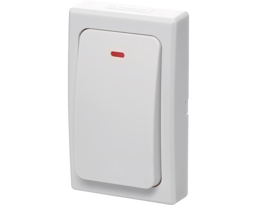 Buton suplimentar pentru sonerie fără fir Emos P5729, pentru exterior IP44 Întrerupător de lumină alb cu indicator luminos roșu