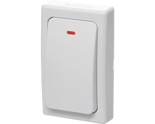 Întrerupător alb cu indicator luminos pentru instalații electrice