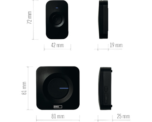 Dimensiunile unei sonerii fără fir