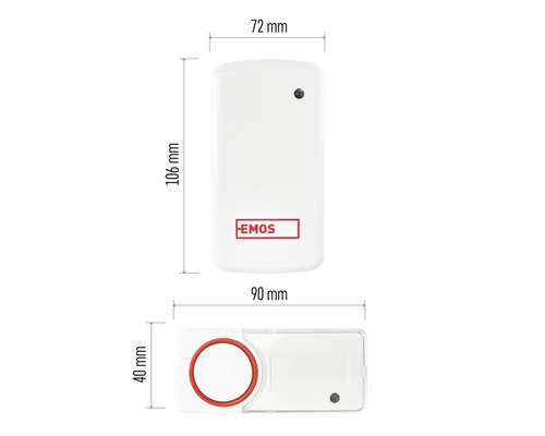 Dimensiunile unui set de sonerie fără fir EMOS
