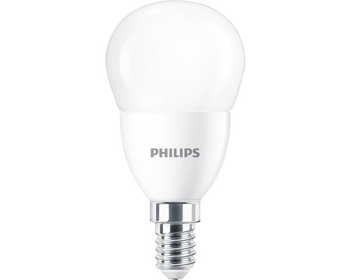 Becuri LED Philips E14 7W 806 lumeni, glob mat G48, lumină caldă, 2 bucăți