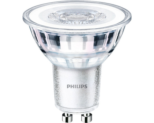 Becuri LED spot Philips GU10 4,6W 355 lumeni 230V, lumină caldă, 3 bucăți Logo Philips Bec LED GU10