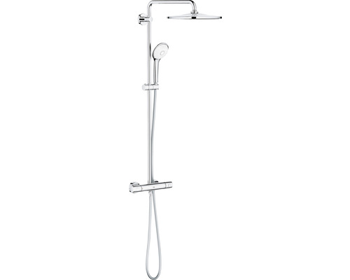 Sistem de duș cu termostat Grohe Euphoria XXL 310, duș fix 1 funcție, pară duș 3 funcții, furtun duș 175 cm, crom