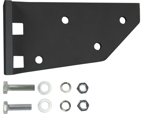 Placă de montaj neagră cu șuruburi și piulițe