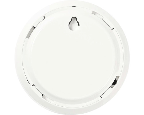 Partea din spate a unui detector de fum cu dispozitiv de suspendare