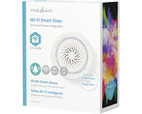 Ambalaj sirenă inteligentă Wi-Fi Nedis pentru integrare în casă inteligentă