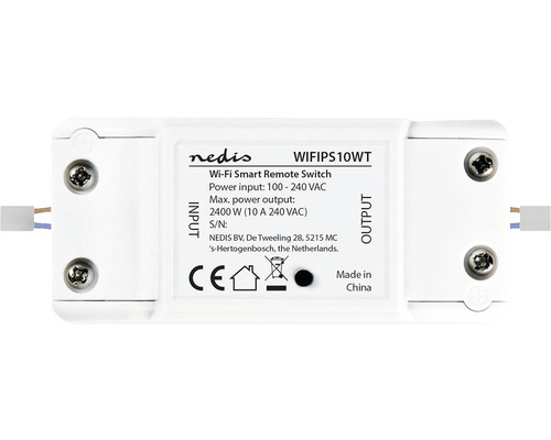 Întrerupător simplu Nedis SmartLife max. 2400W, montaj liber, conexiune WiFi