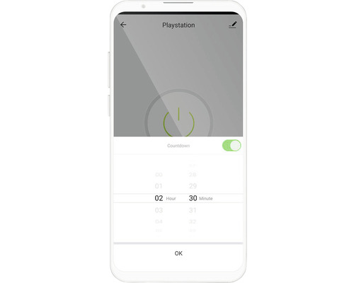 Vizualizare smartphone cu setare numărătoare inversă pentru Playstation