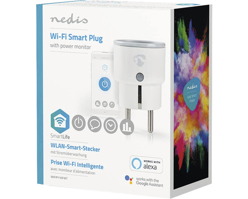 Ștecăr inteligent Nedis Wi-Fi cu monitor de alimentare în ambalaj