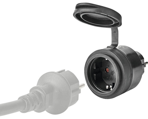 Priză cu contact de protecție cu capac rabatabil pentru exterior