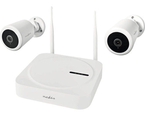 Sistem supraveghere video Nedis SmartLife Full HD 1080p, dual audio, 2 camere, pentru exterior IP65, conexiune WiFi