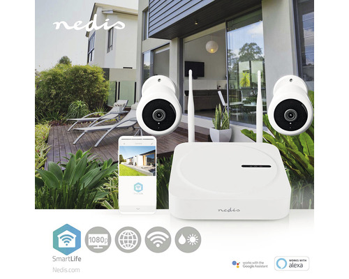 Set de camere de supraveghere Nedis cu router și aplicație pentru smartphone pentru exterior