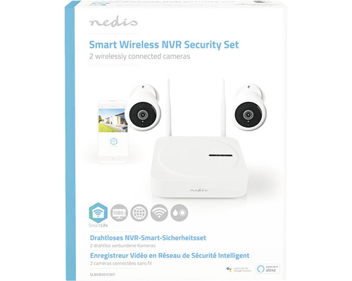 Set de securitate NVR wireless inteligent Nedis cu două camere conectate wireless