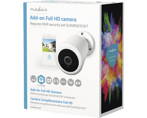 Cameră Nedis Full HD ca supliment la un sistem de securitate NVR în ambalajul produsului