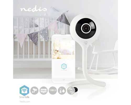 Baby monitor Nedis cu ecran de smartphone într-o cameră de copii