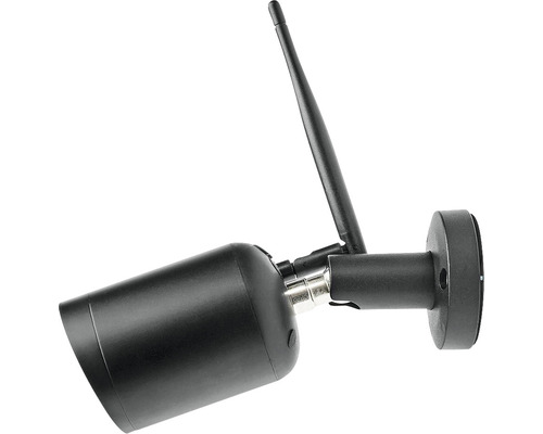 Cameră de supraveghere neagră cu antenă pentru montare pe perete