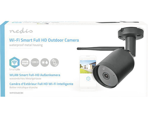 Cameră de exterior Nedis WLAN Smart Full HD cu carcasă metalică impermeabilă