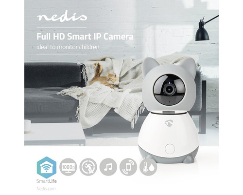 Cameră IP inteligentă Nedis Full HD cu design de pisică pentru monitorizarea copiilor