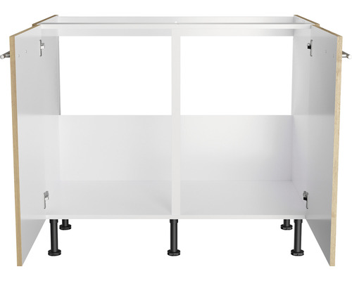 Corp inferior de bucătărie cu picioare negre