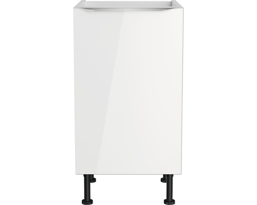 Dulap inferior alb cu picioare negre pentru bucătării