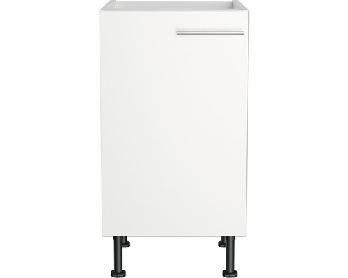 Corp inferior de bucătărie alb cu ușă și mâner