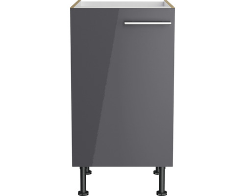 Dulap de baie inferior gri cu ușă și mâner