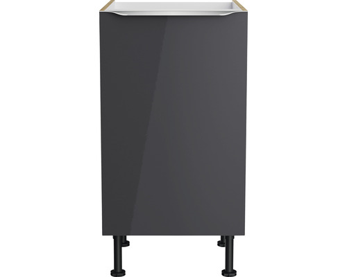 Dulap de bază gri închis pentru lavoar cu picioare negre