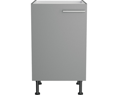 Dulap de bază gri pentru lavoar cu mâner și picioare