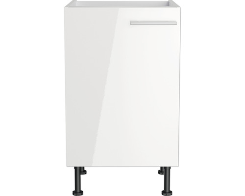 Dulap de bază alb pentru lavoar cu ușă și mâner