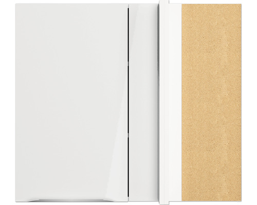 Imagine detaliată a unui dulap de baie alb din material lemnos