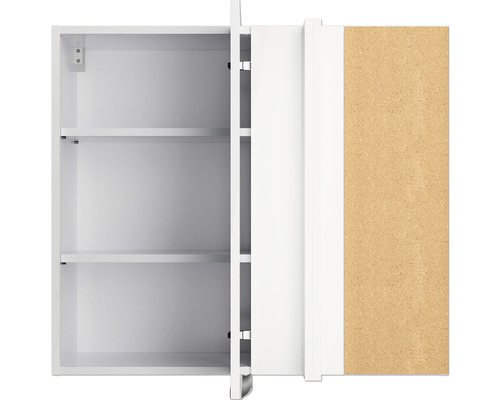 Dulap de baie alb deschis cu rafturi