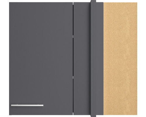 Imagine detaliată a unui dulap suspendat gri cu mâner