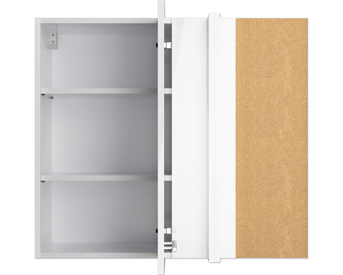 Dulap cu oglindă alb deschis, cu rafturi