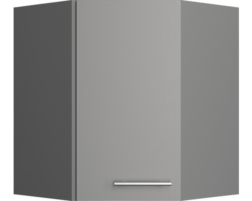 Dulap de colț suspendat, gri, cu mâner