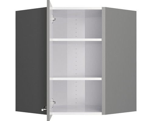 Dulap de colț suspendat gri cu două rafturi