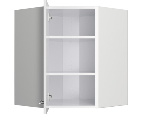 Dulap suspendat de colț alb cu rafturi pentru bucătărie