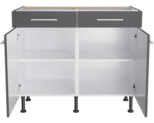 Dulap inferior de bucătărie cu două sertare, două uși și două rafturi