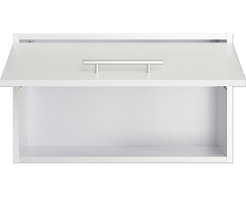 Dulap suspendat deschis, alb, cu mâner