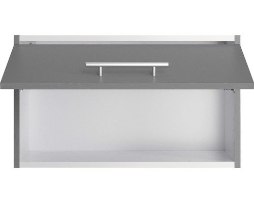 Dulap suspendat deschis cu mâner argintiu