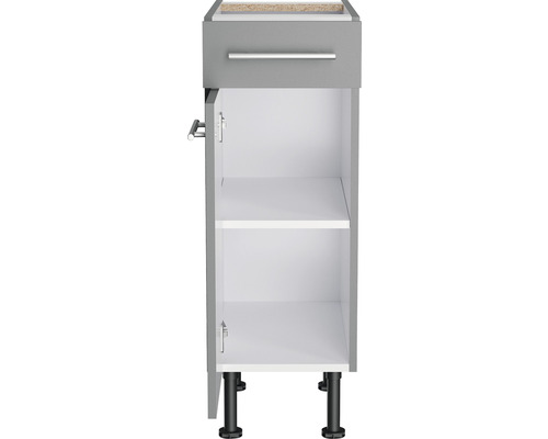 Corp inferior gri cu sertar și două rafturi