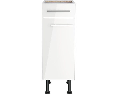 Dulap inferior alb cu două sertare și picioare