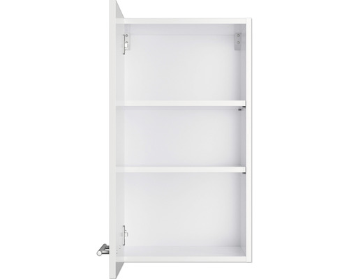 Dulap de baie alb deschis cu rafturi